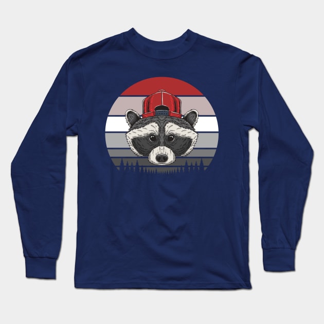 Rabies Pride Flag With Raccoon Long Sleeve T-Shirt by Crazy Collective